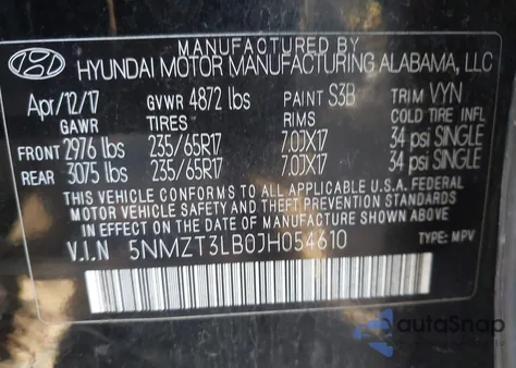 2018 Hyundai Santa Fe Sport 2.4L from USA, damaged, VIN 5NMZT3LB0JH054610